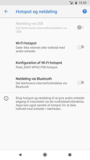 Vælg Konfiguration af Wi-Fi-hotspot