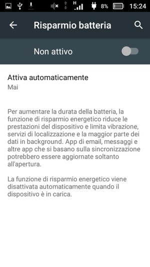 Attiva Risparmio batteria