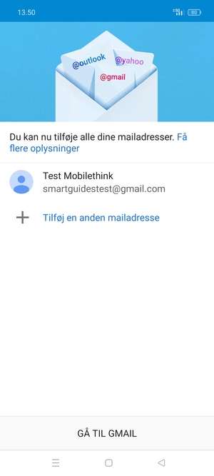 Vælg GÅ TIL GMAIL