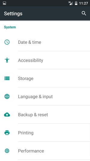 Scroll to and select Backup & reset