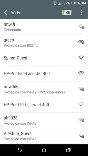 Ahora está conectado a la red Wi-Fi