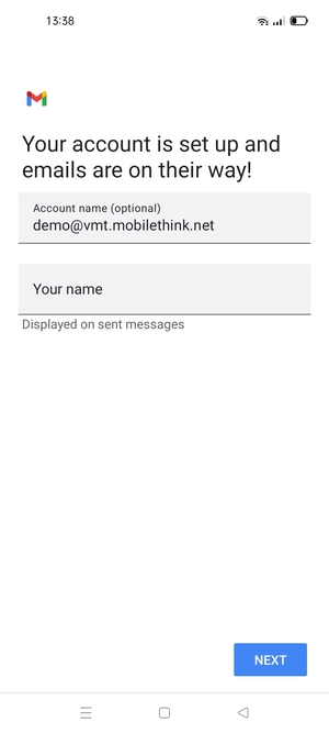 Give your account a name and enter your name. Select NEXT