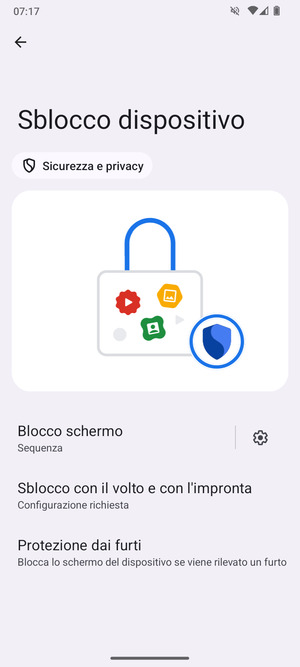 Il tuo telefono è ora protetto dal blocco schermo