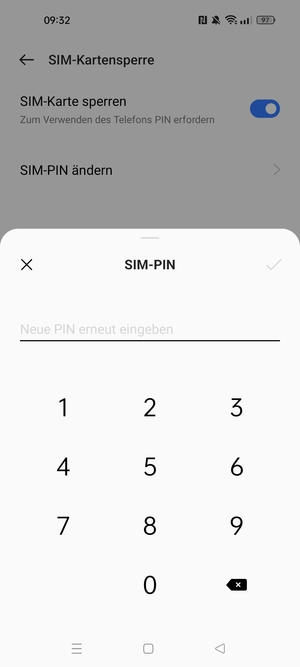 Bestätigen Sie Ihre neue PIN für die SIM-Karte und wählen Sie OK