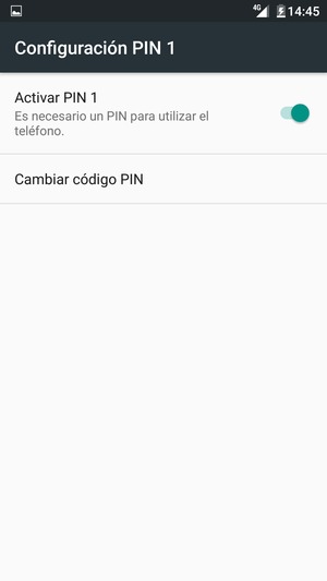 Seleccione Cambiar código PIN