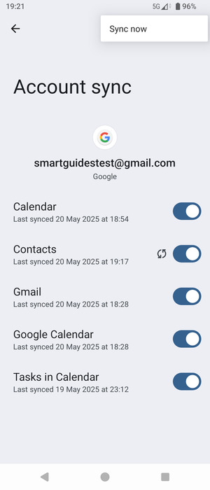 Select Sync now