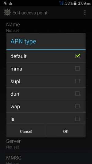 Check the default checkbox and select OK