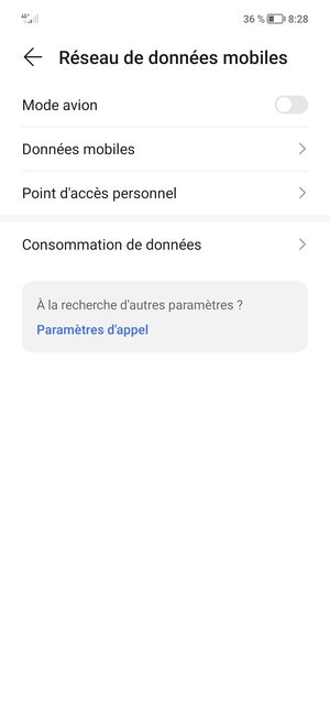 Sélectionnez Point d'accès personnel