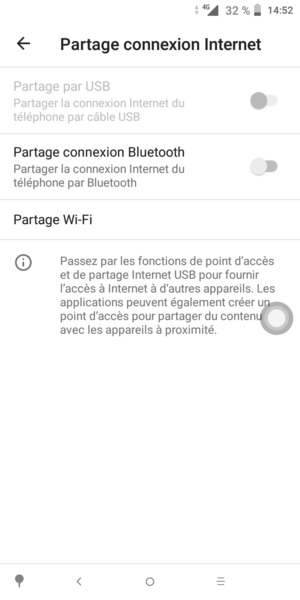 Sélectionnez Partage Wi-Fi
