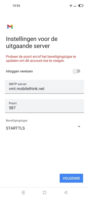 Selecteer Beveiligingstype