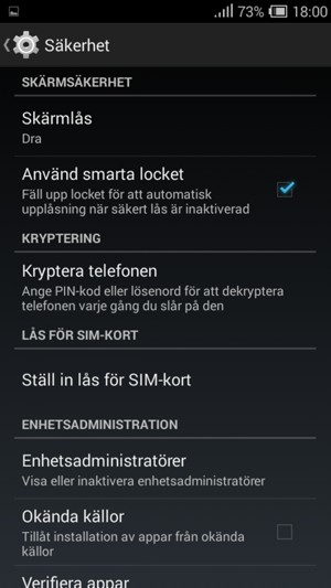 Välj Skärmlås