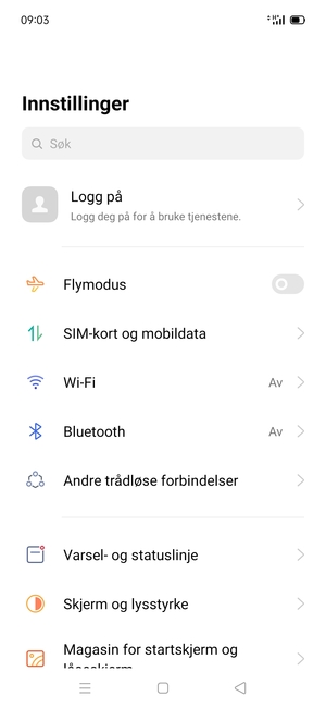 Velg SIM-kort og mobildata