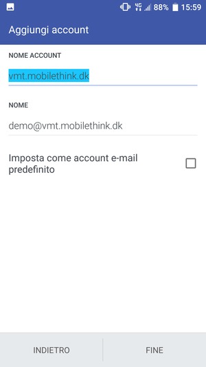 Scegli un nome per il tuo account e inserisci il tuo nome. Seleziona FINE
