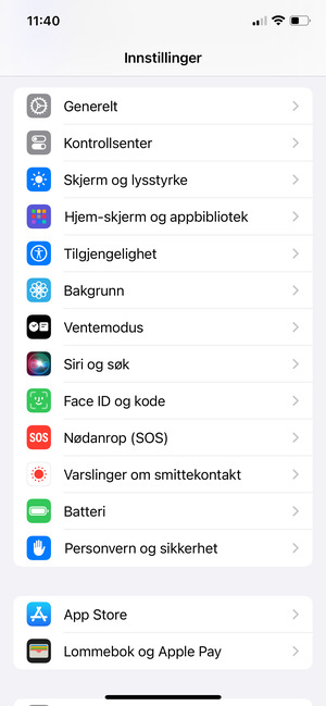 Bla til og velg Generelt