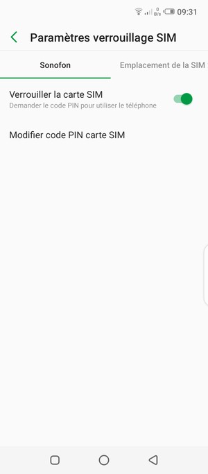 Sélectionnez Public et sélectionnez Modifier code PIN carte SIM