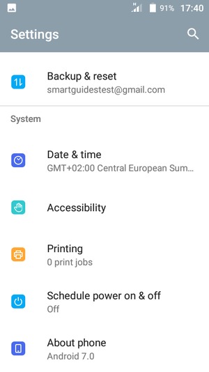 Scroll to and select About phone