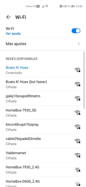 Ahora está conectado a la red Wi-Fi