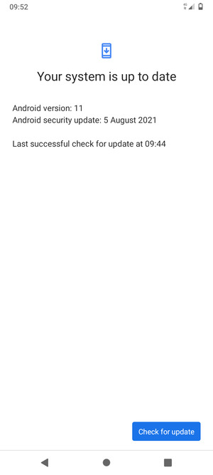 If your phone is up to date, you will see the following screen