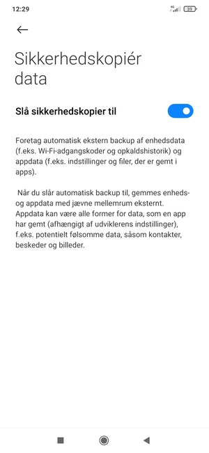 Vælg Tilbage-knappen
