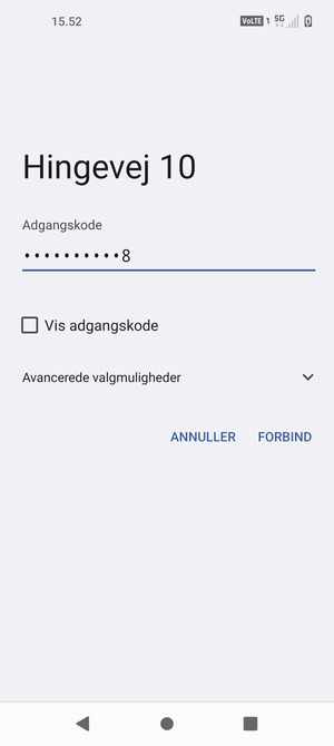 Indtast Wi-Fi adgangskoden og vælg FORBIND