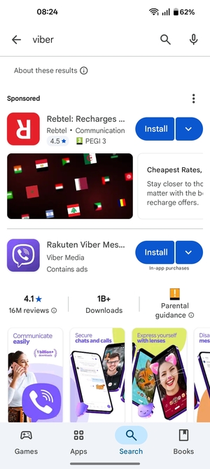 Select the app
