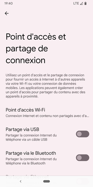 Sélectionnez Point d'accès Wi-Fi
