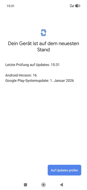Falls Ihr Handy aktualisiert ist, wird Ihnen der folgende Bildschirm angezeigt