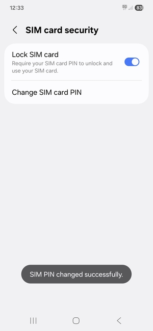 Your SIM PIN has been changed