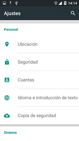 Vuelva al menú Ajustes y seleccione Cuentas