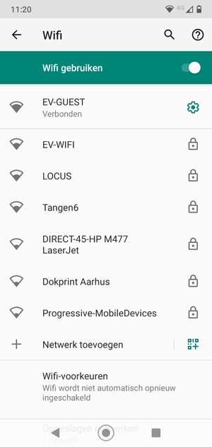 U bent nu verbonden met het WiFi-netwerk