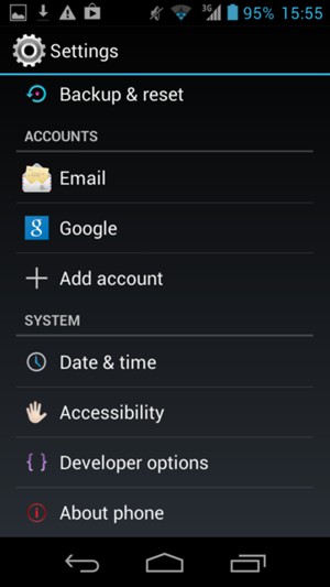Scroll to and select Google