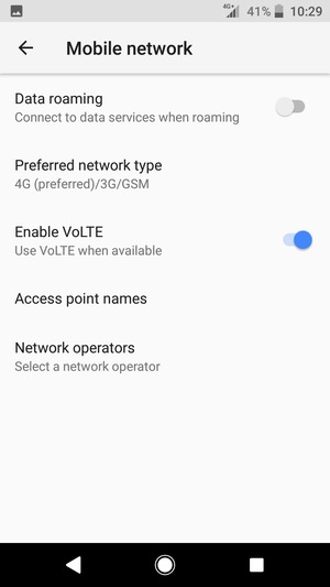 Select Preferred network type