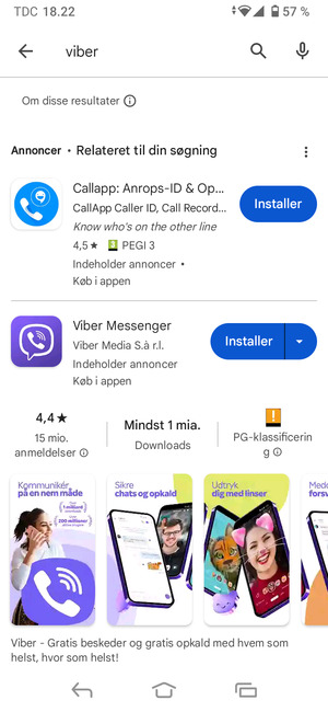 Vælg appen