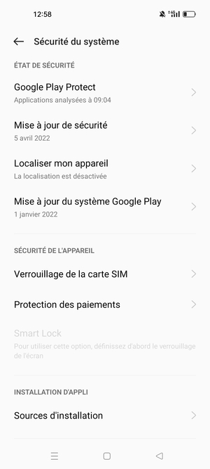 Sélectionnez Verrouillage de la carte SIM