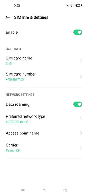 Turn Data roaming on or off