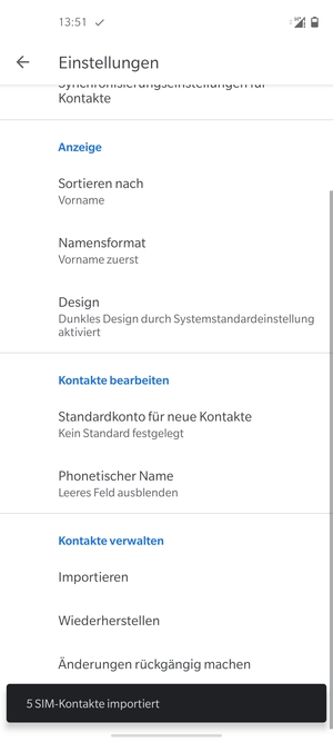 Ihre Kontakte werden in Ihrem Google Konto gespeichert und auf Ihrem Handy gespeichert, wenn Google das nächste Mal synchronisiert wird.