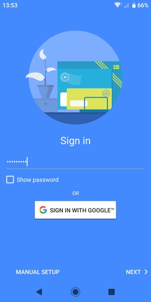 Enter your Gmail password and select NEXT