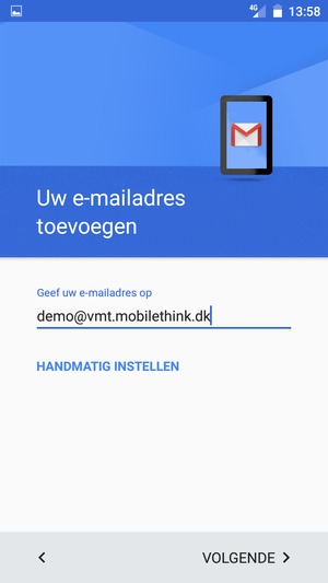 Voer uw e-mailadres in en selecteer VOLGENDE