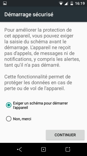 Sélectionnez votre option préférée et sélectionnez CONTINUER