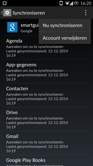 Selecteer Nu synchroniseren