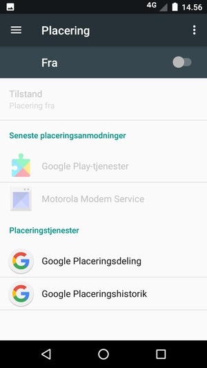 Slå Placering fra