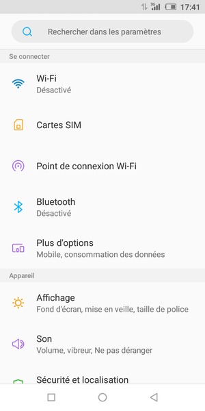 Sélectionnez Plus de paramètres de connexion / Plus d'options