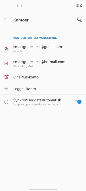 Velg din Google-konto