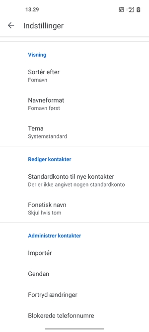 Scroll til og vælg Importér