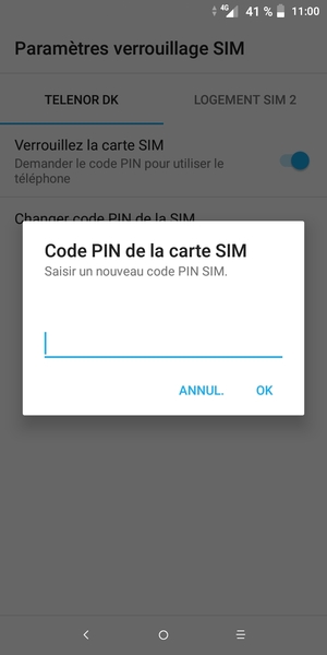 Saisissez votre Nouveau code PIN SIM et sélectionnez OK
