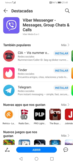 Seleccione ABRIR