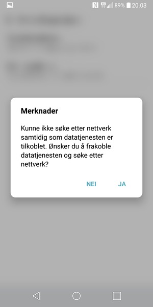 Velg JA