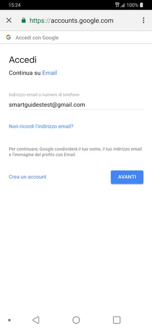 Seleziona AVANTI
