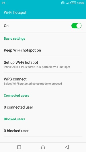 Your phone is now set up for use as a modem