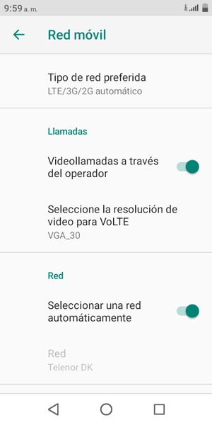Seleccione Tipo de red preferida
